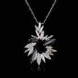 Sun Pendant Women Necklace Rhinestone Charm Spring Jewelry