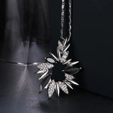Sun Pendant Women Necklace Rhinestone Charm Spring Jewelry