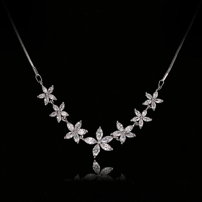 Lady Colorful Zircon Necklace Rose / Rhod Women's Jewelry