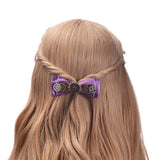 Steampunk Hair Clip with Violet Ribbon Bow
