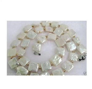 Elegant 12mm Square Freshwater Pearl Necklace