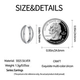 925 Silver X-Shaped Ear Clip Pave CZ Women's Jewelry Gift