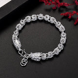 Noble 925 Silver Dragon Head Bracelet Wedding Party