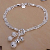 925 Silver Square Chain Bracelet for Women Men Party Gift