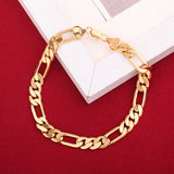 925 Sterling Silver 18K Chain Bracelet Necklace Set