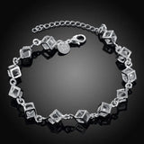 925 Silver Crystal Bracelet for Women Wedding Party