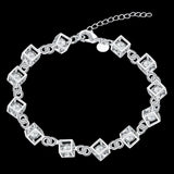 925 Silver Crystal Bracelet for Women Wedding Party