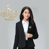 Noble Golden Crown Brooch Pin Wedding Accessory
