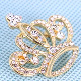 Noble Golden Crown Brooch Pin Wedding Accessory