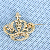 Noble Golden Crown Brooch Pin Wedding Accessory