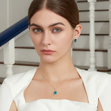 Emerald Green Stud Earrings CZ Sterling Silver Wedding Jewelry