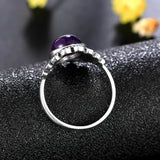 925 Silver Amethyst Ring Retro Wreath Engagement Wedding Gift