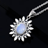 Vintage Flower Necklace September Moonstone Engagement Party Gift