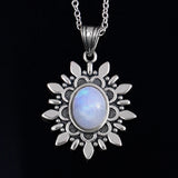 Vintage Flower Necklace September Moonstone Engagement Party Gift