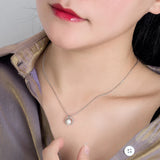 925 Sterling Silver Necklace Pearl Pendant Silver Box Chain Gift