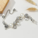 Pearl Pendant Bracelet with Silver Chain