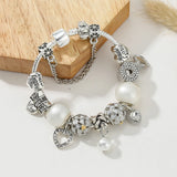 Pearl Pendant Bracelet with Silver Chain