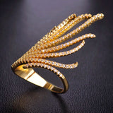 Noble Layers Micro Pave Zircon Fire Tail Copper Couple Ring
