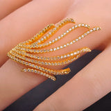 Noble Layers Micro Pave Zircon Fire Tail Copper Couple Ring