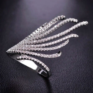 Noble Layers Micro Pave Zircon Fire Tail Copper Couple Ring