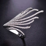 Noble Layers Micro Pave Zircon Fire Tail Copper Couple Ring