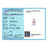 Noble Lock Necklace Crystal Pendant 925 Sterling Silver Chain Female Jewelry
