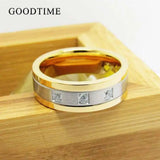 Noble Men's Tungsten Carbide & Silver Zircon Wedding Band
