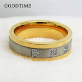 Noble Men's Tungsten Carbide & Silver Zircon Wedding Band