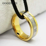 Noble Men's Tungsten Carbide & Silver Zircon Wedding Band