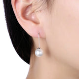 Elegant 925 Sterling Silver Long Drop Pearl Earrings
