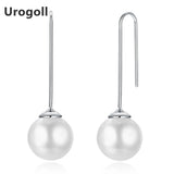 Elegant 925 Sterling Silver Long Drop Pearl Earrings