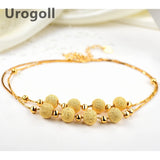 925 Sterling Silver Anklet Frosted Round Beads Anklet for Women