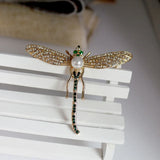 Noble Retro Dragonfly Enamel Brooch Rhinestone Animal Corsage