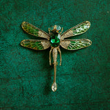 Noble Retro Dragonfly Enamel Brooch Rhinestone Animal Corsage