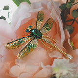 Noble Retro Dragonfly Enamel Brooch Rhinestone Animal Corsage