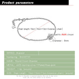 Noble S925 Sterling Silver Bracelet Crown Pendant for Women