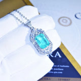 Noble Silver Paraiba Tourmaline Aquamarine Pendant Necklace