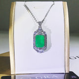 Noble Silver Paraiba Tourmaline Aquamarine Pendant Necklace