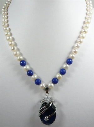 Noble 7-8 Pearl Zircon Crystal pendant pendant women Jewelry Necklace
