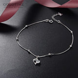 925 Sterling Silver Dolphin Zircon Anklet for Girls