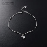 925 Sterling Silver Dolphin Zircon Anklet for Girls