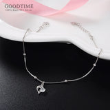 925 Sterling Silver Dolphin Zircon Anklet for Girls
