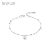 925 Sterling Silver Dolphin Zircon Anklet for Girls