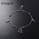 925 Sterling Silver Zircon Beads Love Anklet for Foot