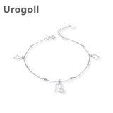 925 Sterling Silver Zircon Beads Love Anklet for Foot