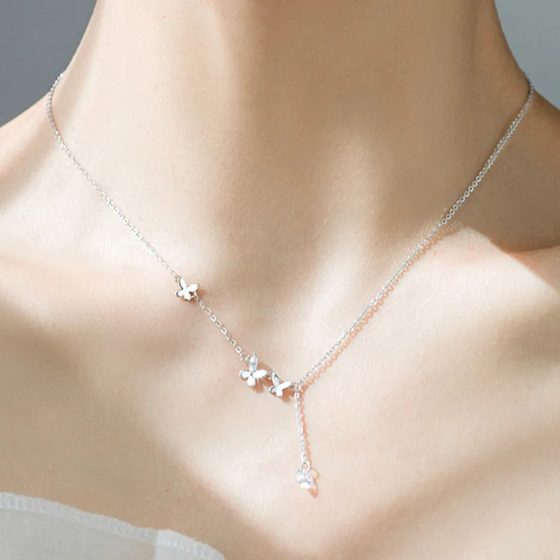 Noble Women Pure 925 Sterling Silver Necklaces Pendant Chain Jewelry