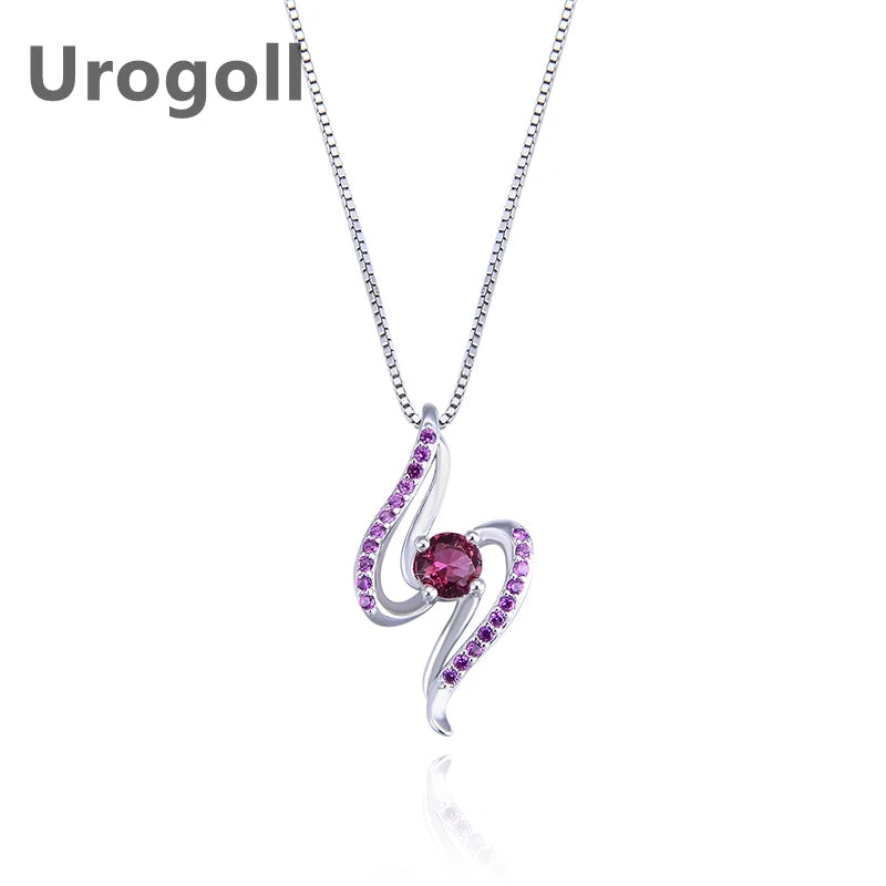925 Sterling Silver Geometric Zircon Pendant Necklace
