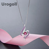 925 Sterling Silver Geometric Zircon Pendant Necklace