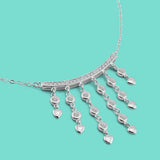 Noble Women's 925 Silver Tassel Water Drop Necklace