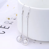 Noble Women's 925 Silver Earrings Freshwater Pearl Dangle Charming Jewelry